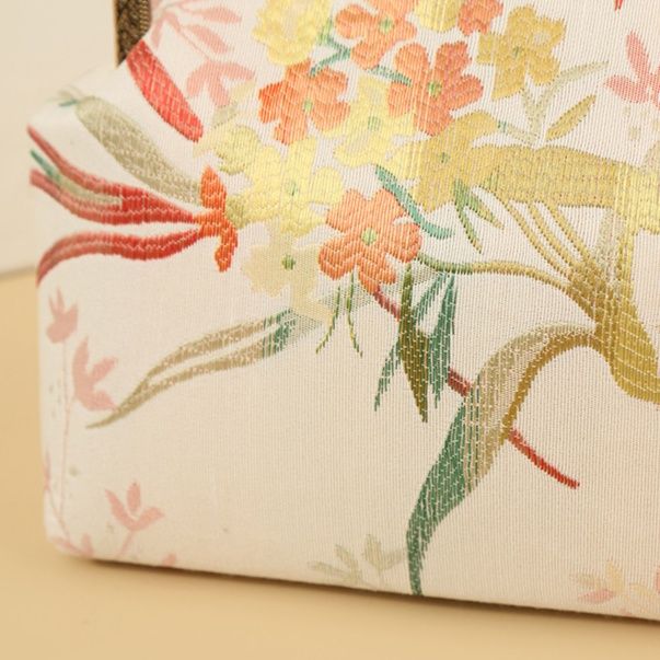 着物バッグ 花鳥刺繍がま口ショルダーバッグ