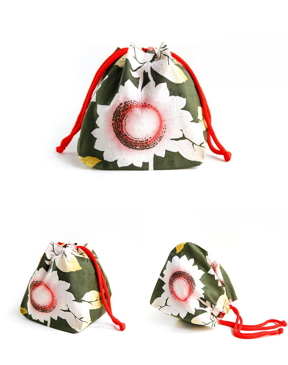 着物バッグ 和柄花柄巾着袋 信玄袋クラッチバッグ 浴衣着物用小物入れ