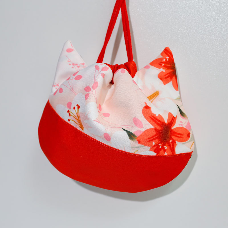 着物バッグ 和柄花柄巾着クラッチバッグ 信玄袋 浴衣着物用小物入れ