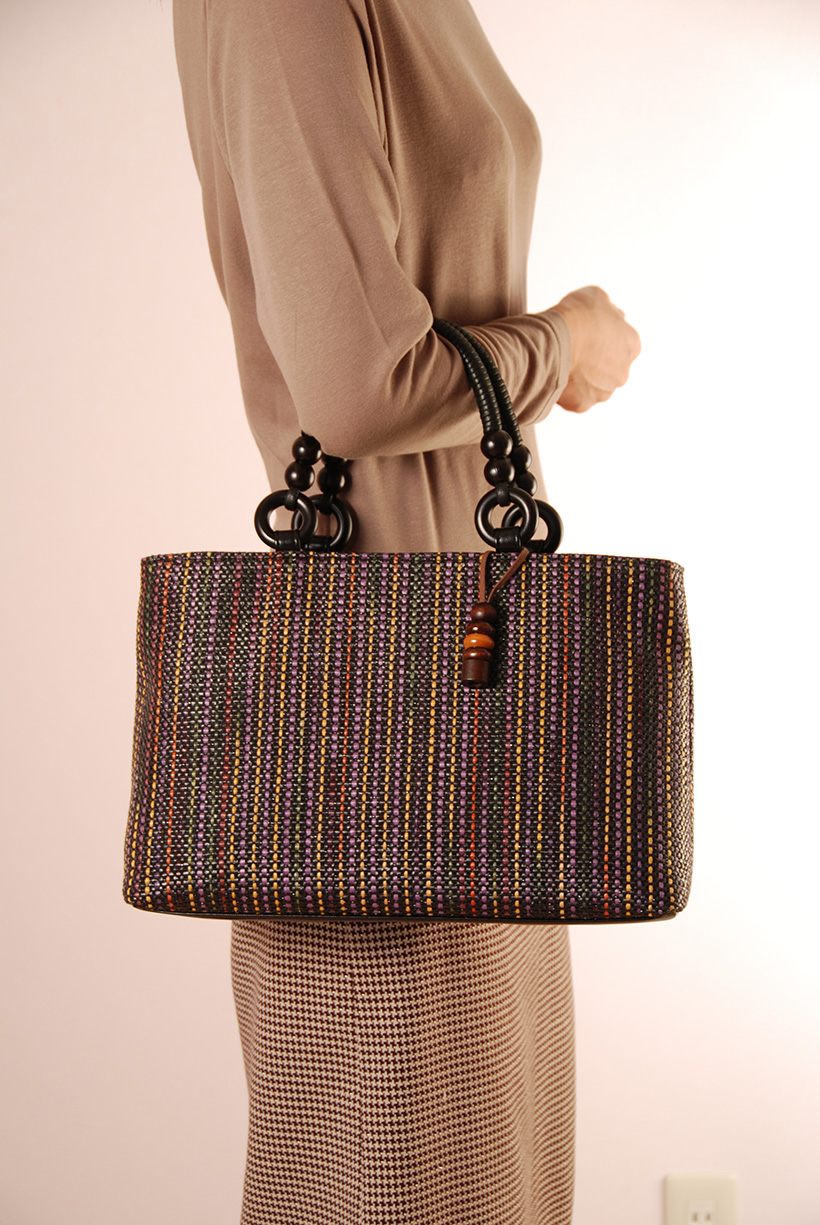  段染め織り着物バッグ トートバッグ