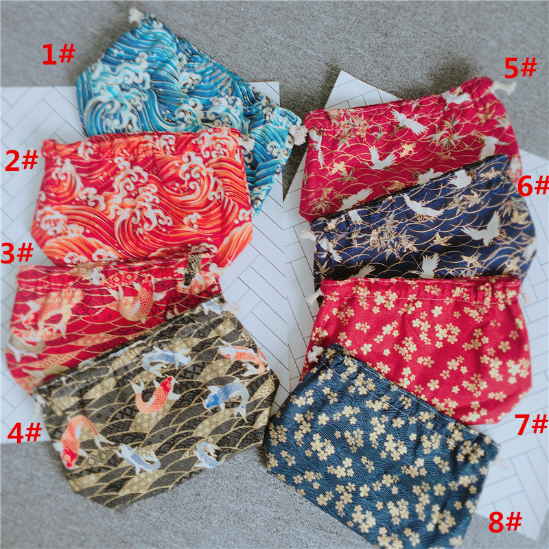 着物バッグ 和風鯉柄巾着袋 大容量お弁当バッグ