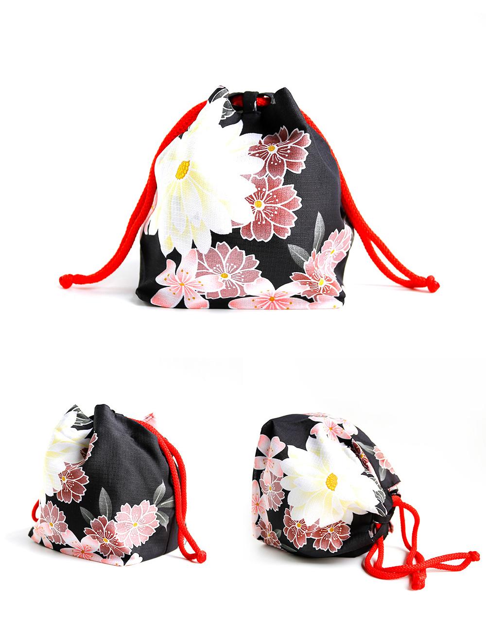 着物バッグ 和柄花柄巾着袋 信玄袋クラッチバッグ 浴衣着物用小物入れ