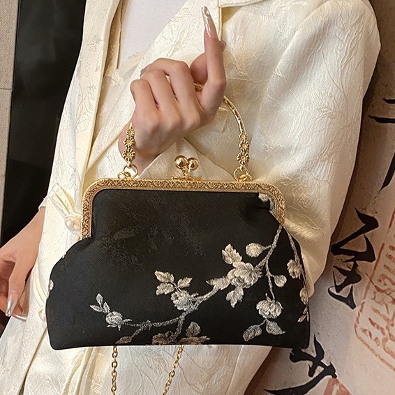 着物バッグ 花枝まとう がま口ショルダー