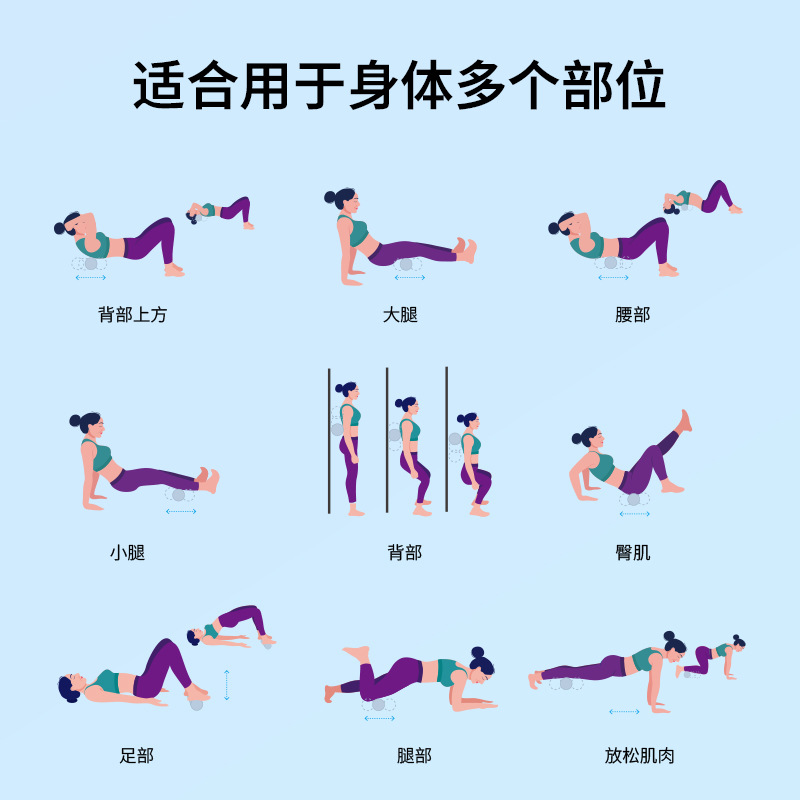 筋膜ローラー 連結球型筋膜ローラーミニ携帯用軸タイプ