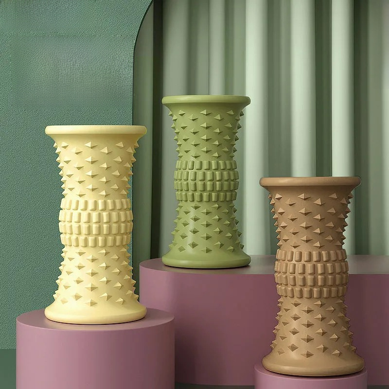 筋膜ローラー やさしくほぐす三段階突起の柔らかめ筋膜ローラー