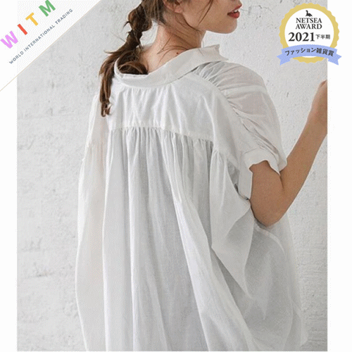 キレイめファッション 大人可愛いフリル袖ブラウス半袖レディース