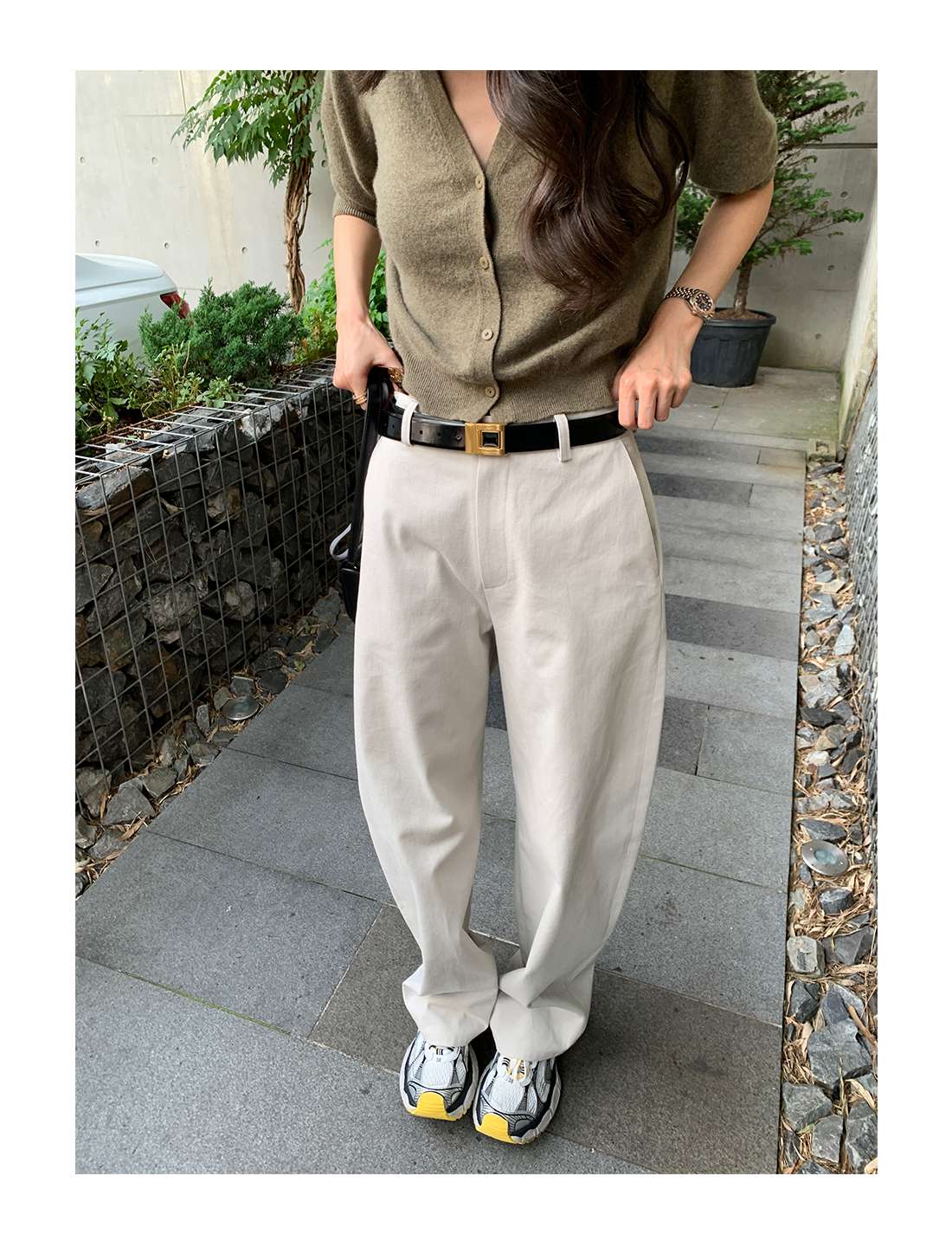キレイめファッション  ワイドレッグストレートパンツ