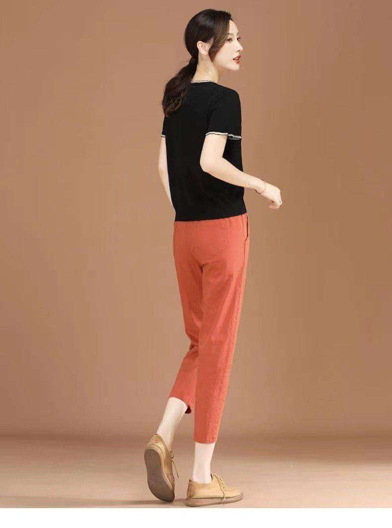 キレイめファッション  すっきりシルエットのアンクル丈パンツ
