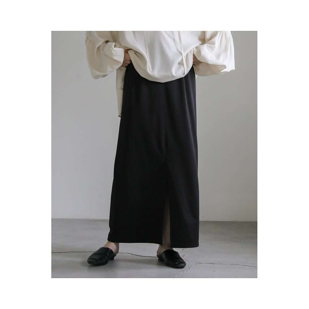 キレイめファッション  シンプルスリットロングスカート