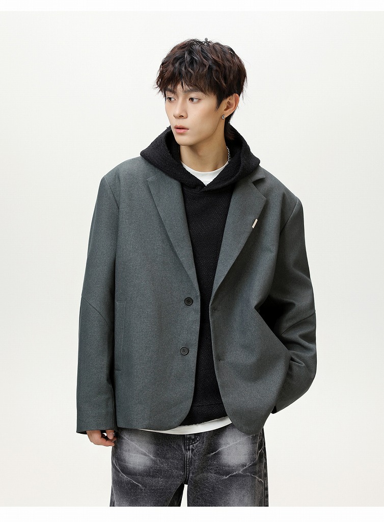 フォーマルスーツ 男性用高級感ブレザー秋冬配色切替設計全三色