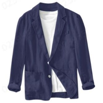 テーラード襟リネン混紡ジャケット