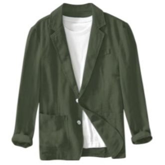 テーラード襟リネン混紡ジャケット