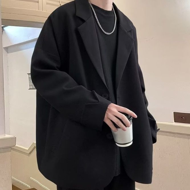 フォーマルスーツ ゆったりシルエット無地テーラードジャケット