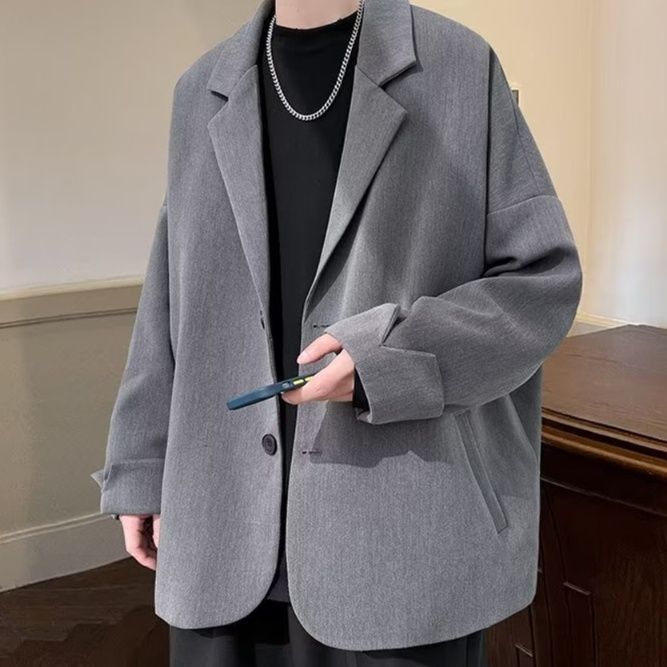 フォーマルスーツ ゆったりシルエット無地テーラードジャケット
