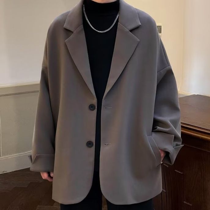 フォーマルスーツ ゆったりシルエット無地テーラードジャケット