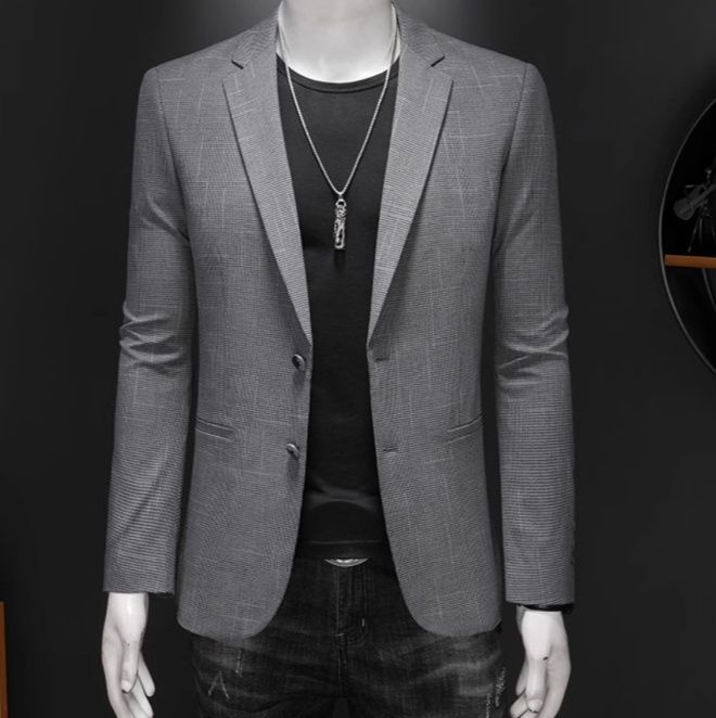 フォーマルスーツ 千鳥格子柄スリムフィットテーラードジャケット