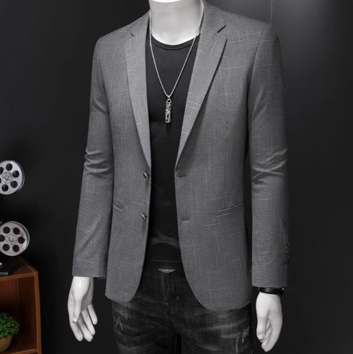 フォーマルスーツ 千鳥格子柄スリムフィットテーラードジャケット