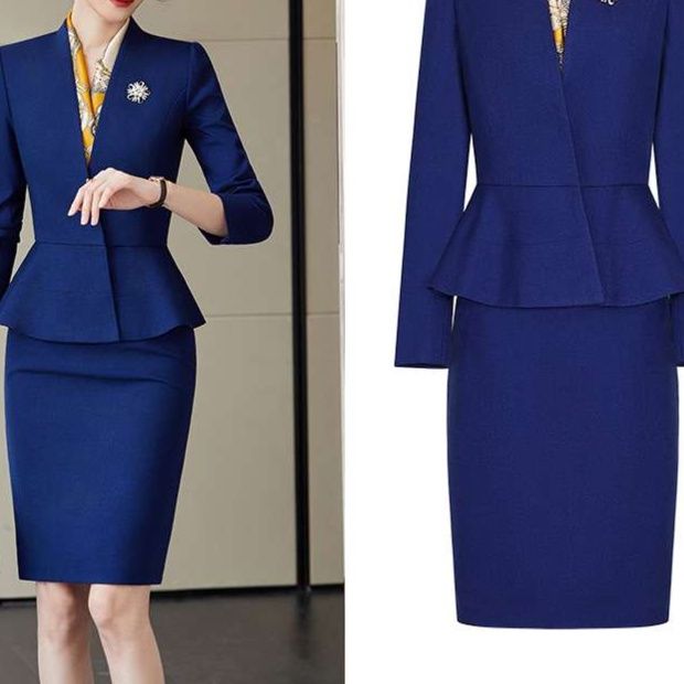 フォーマルスーツ エレガントペプラムジャケットスカートスーツ