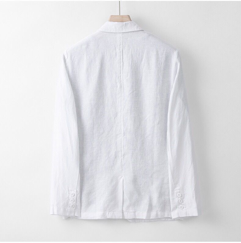 フォーマルスーツ 清涼感溢れる麻混紡一つ釦テーラードジャケット