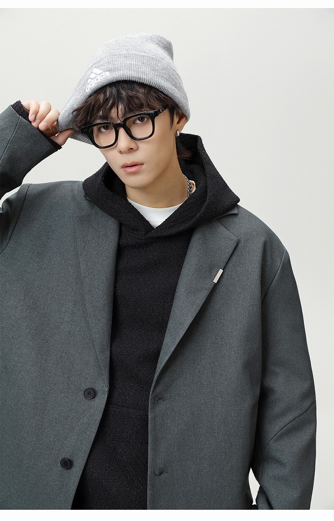 フォーマルスーツ 男性用高級感ブレザー秋冬配色切替設計全三色