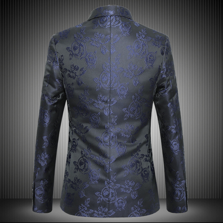 フォーマルスーツ 薔薇柄ジャガード織り一つ釦テーラードジャケット