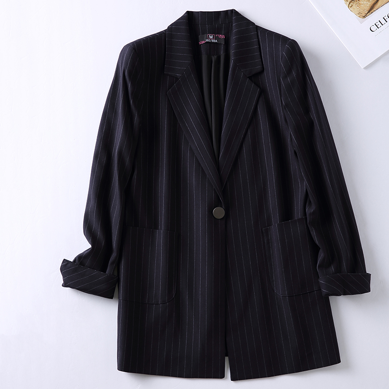 レディース 縞柄 ロングジャケット フォーマルスーツ 職業服