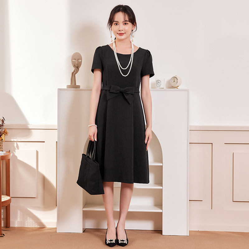 フォーマルスーツ 半袖ウエストリボンワンピース式フォーマルスーツ