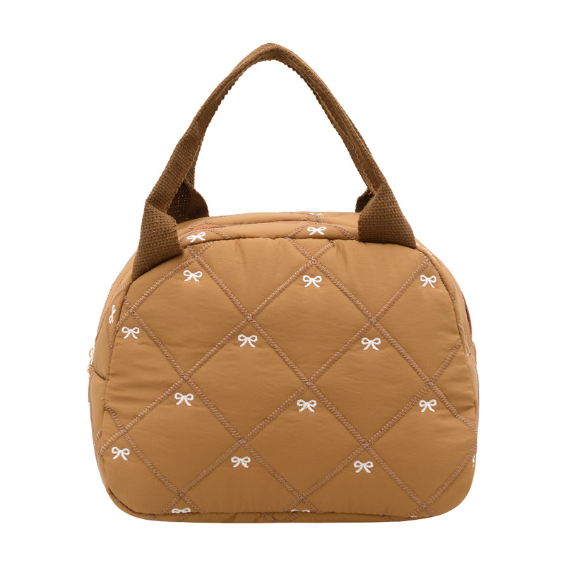 キルティングバッグ リボン刺繍入りキルティングミニトートバッグ