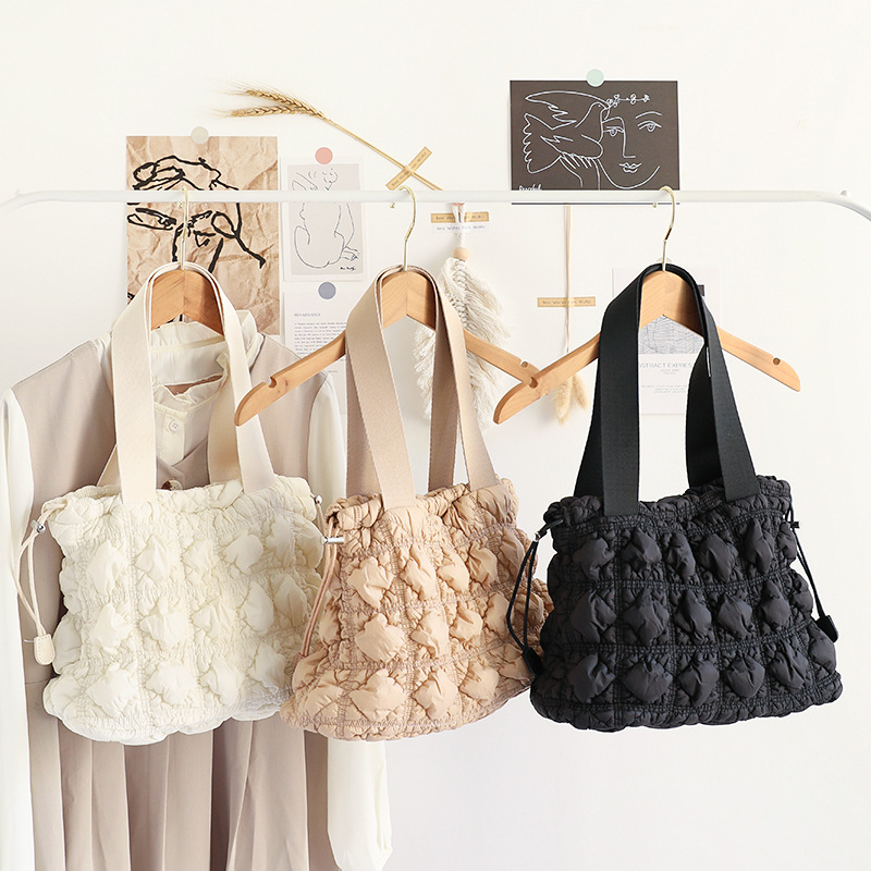 キルティングバッグ 全3色 キルティング巾着トートバッグ 通勤通学対応