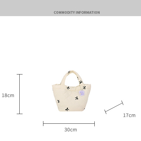 キルティングバッグ リボン刺繍キルティングトートバッグ 可愛いミニバッグ