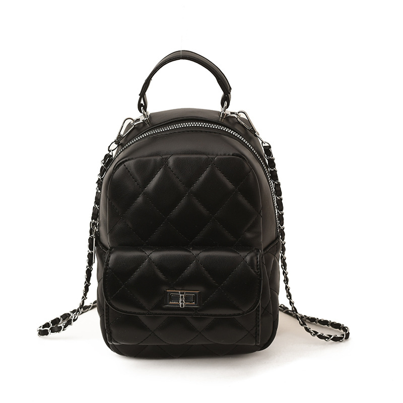 キルティングバッグ 韓国風キルティングチェーンバッグ小型リュック