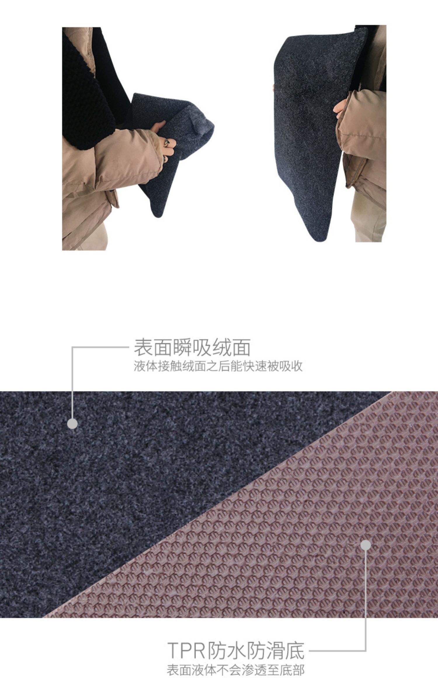 キッチンに最適な防滑マット 新型耐汚れ吸水防油 地面を守る水洗い可能