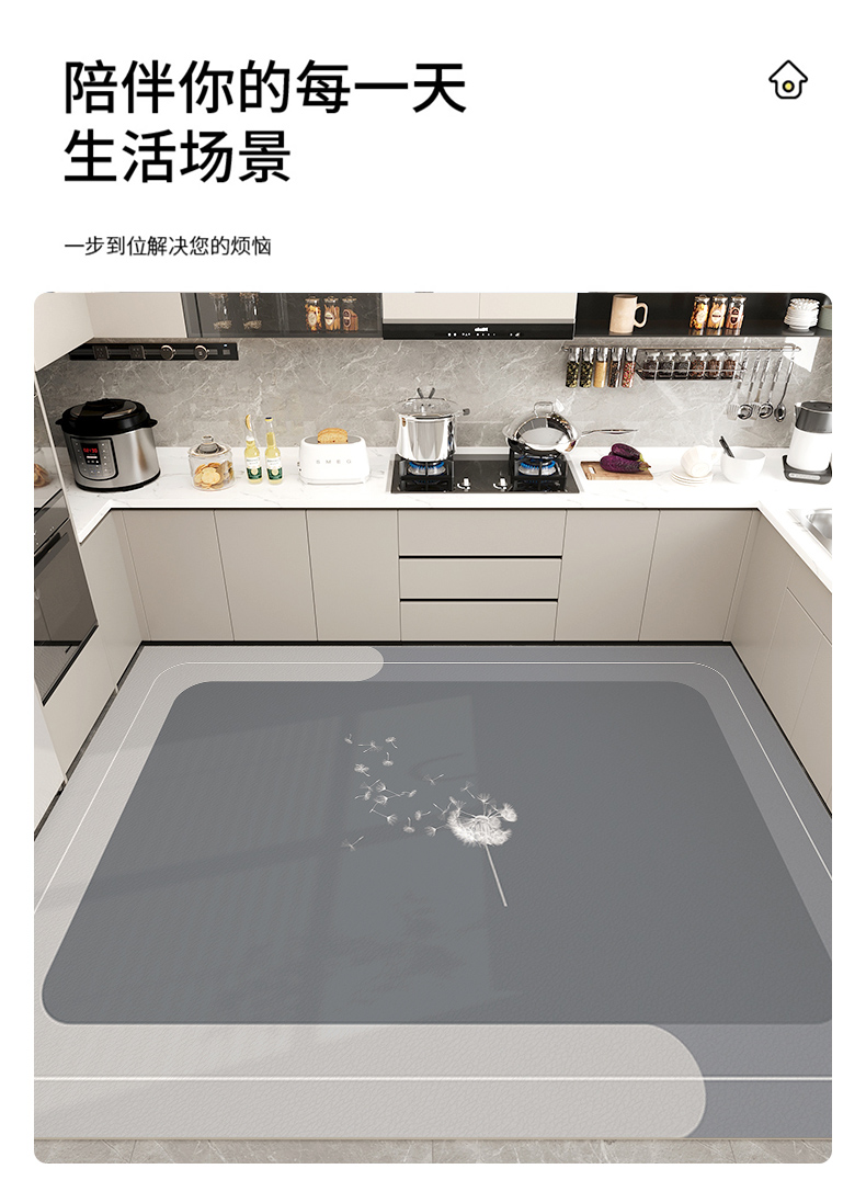 キッチンにぴったりなマット2025新作滑り止め油汚れ防止大理石風デザイン