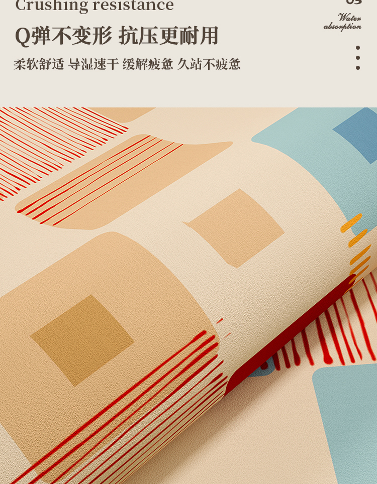キッチン専用の防滑マット 吸水性抜群でお手入れ簡単 汚れや油も安心