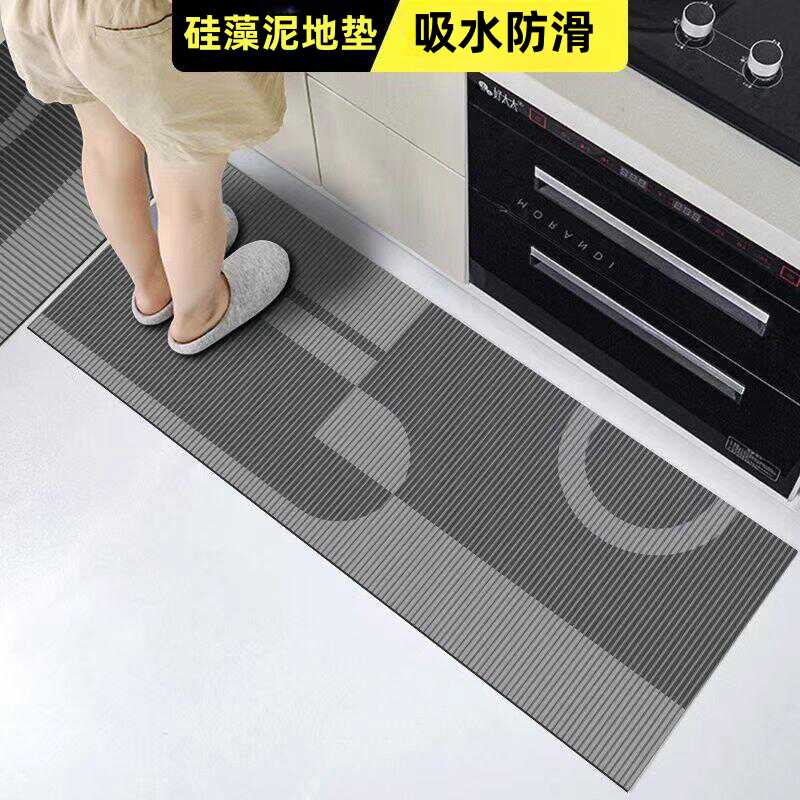 滑り止めキッチンマット 汚れに強い吸水性防油仕様 お手入れ簡単な便利アイテム