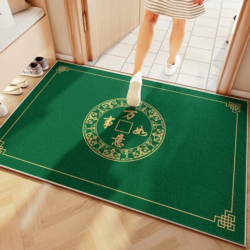 新しい中式デザインのキッチン用グリーンマット玄関や寝室にぴったりの防滑マット
