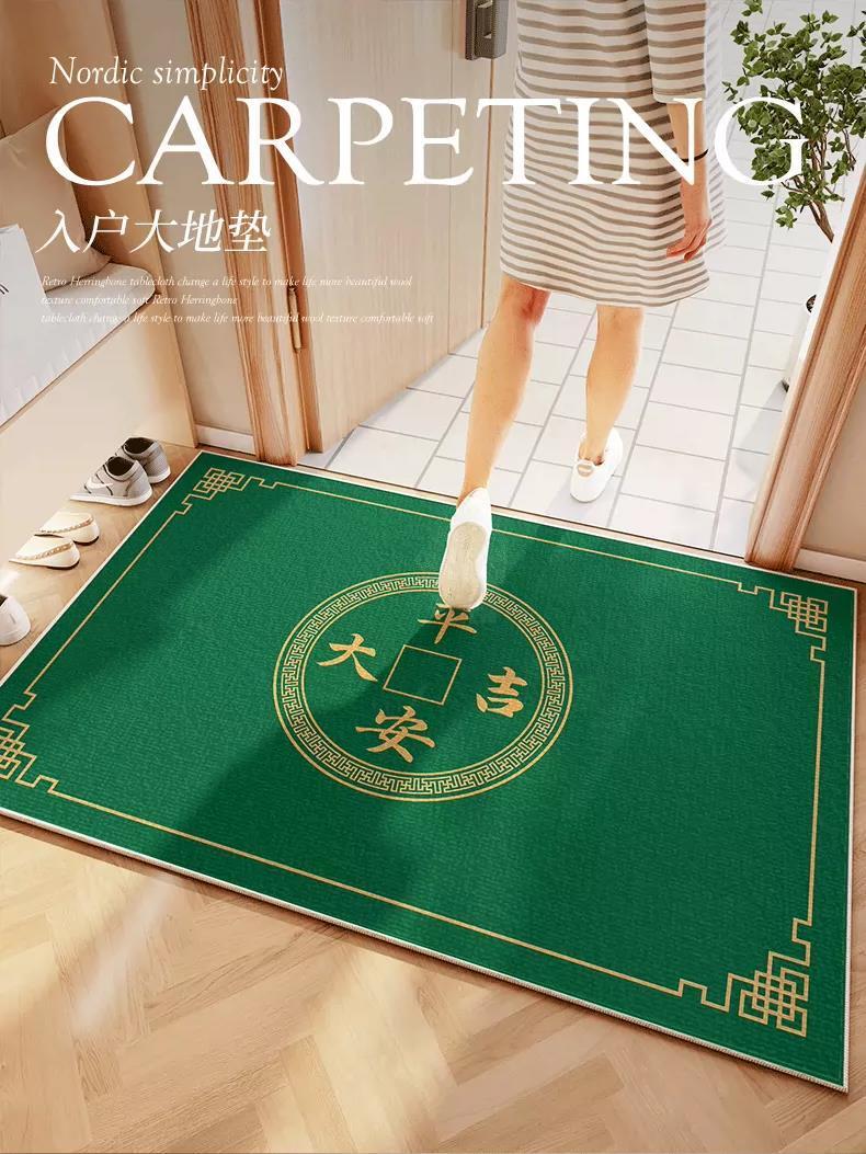 新しい中式デザインのキッチン用グリーンマット玄関や寝室にぴったりの防滑マット