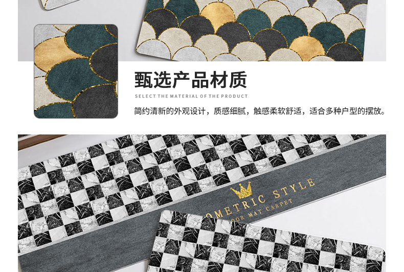 新しいキッチン用の長いマット 耐汚れ 吸水性抜群の玄関マット