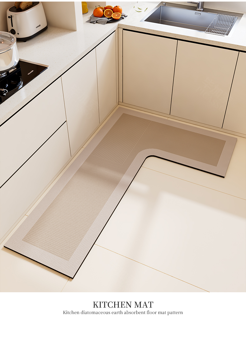 キッチン用L型マット防滑防油お手入れ簡単吸水性抜群のマット