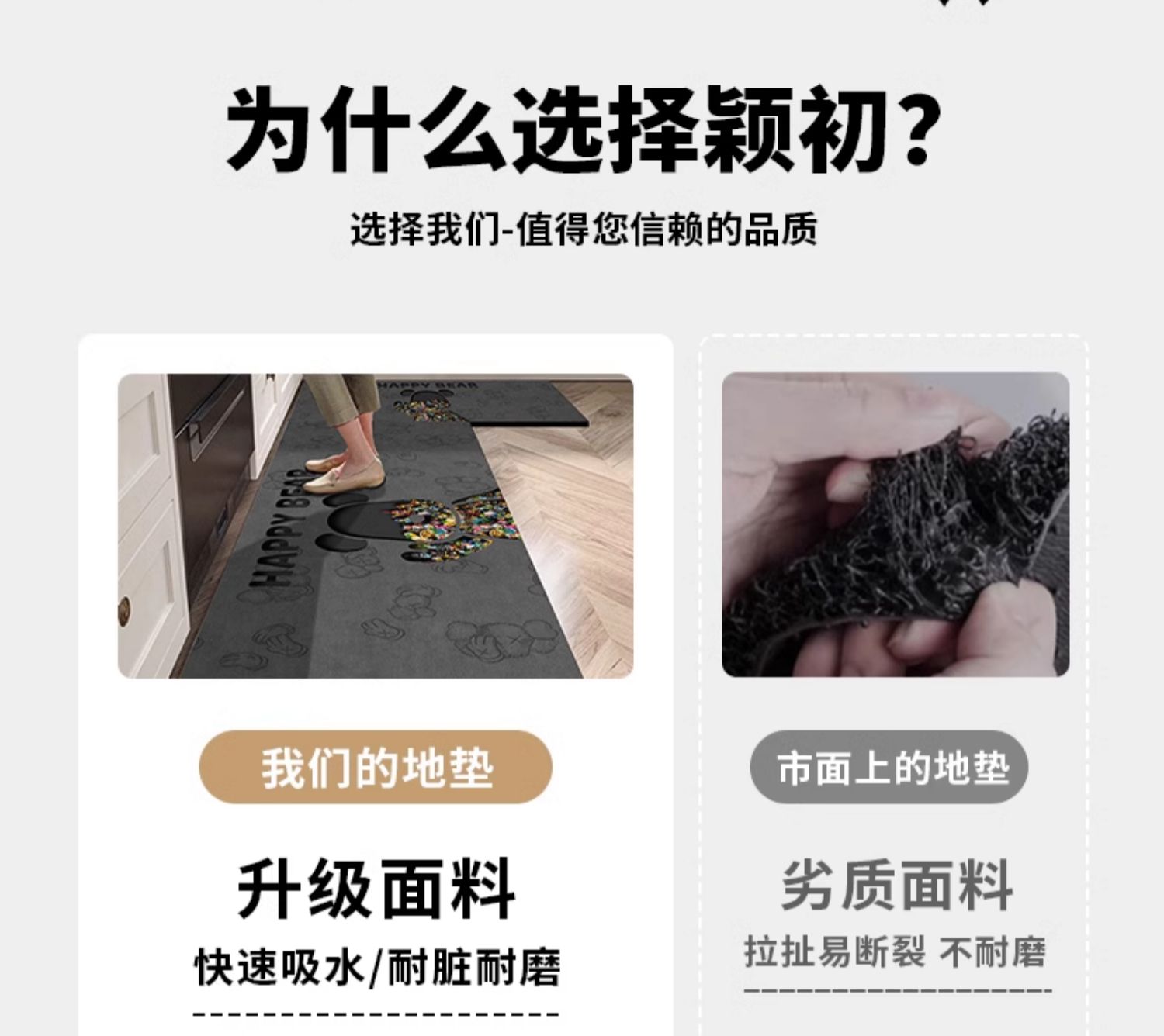 キッチン用マット 吸水防滑でお手入れ簡単 シンプルで高級感あふれるデザイン