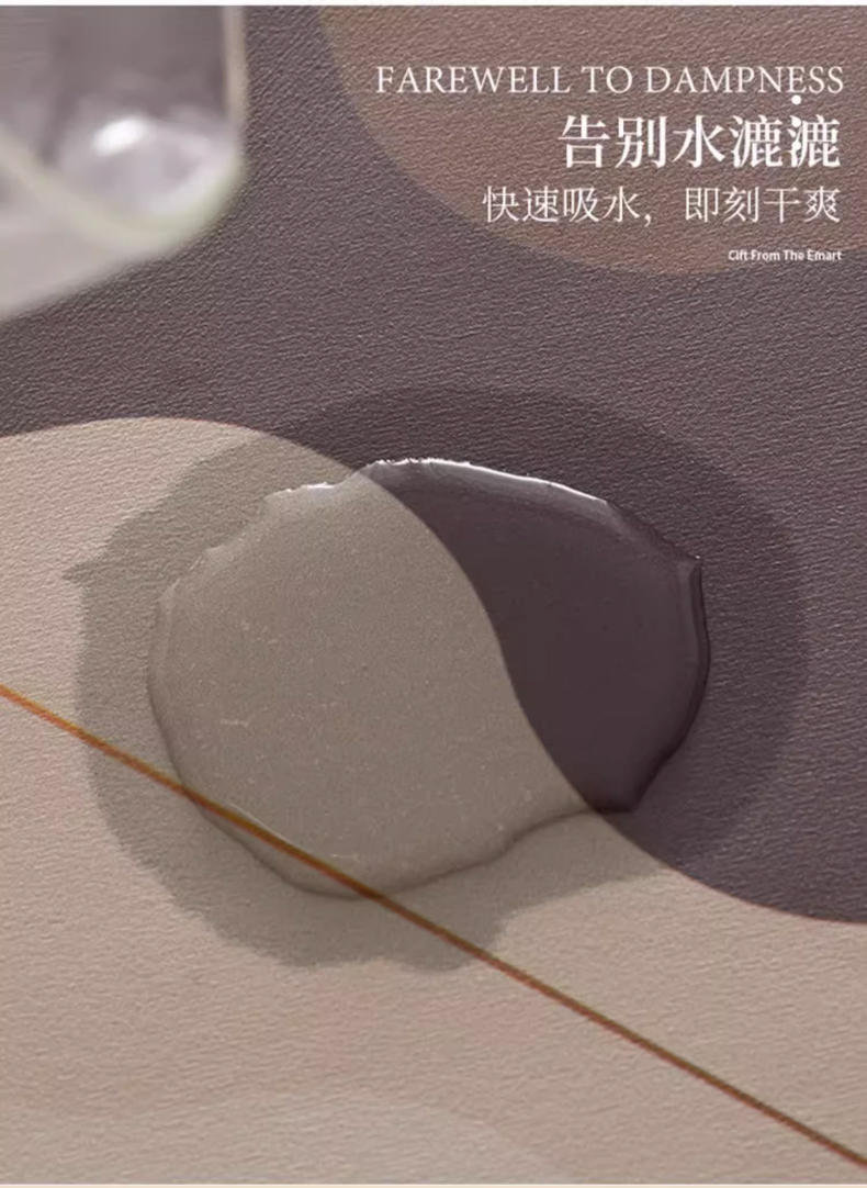 高級キッチン専用黒マット 滑り止め吸水防水デザイン
