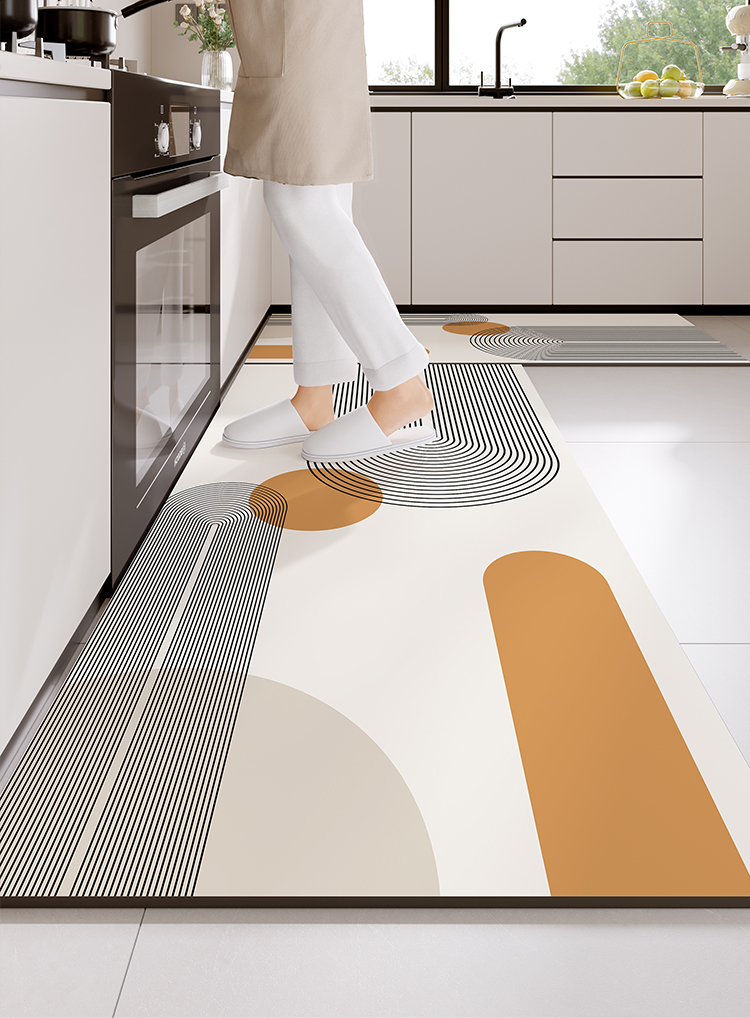 高級キッチン専用マット防滑抗油汚れ水洗い可PVC製新型耐久性マット