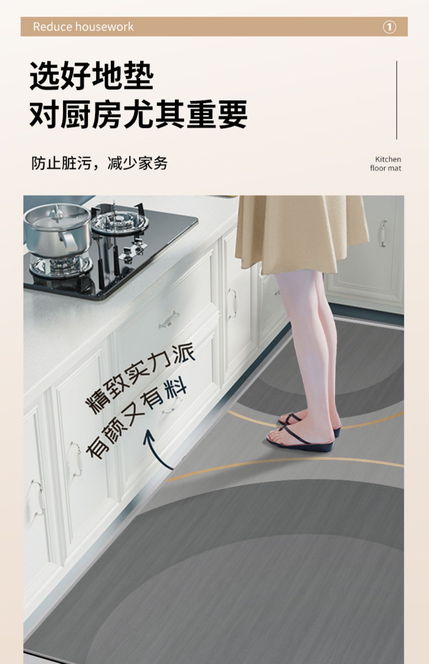 キッチンマット 防油防滑 吸水性抜群の新型マット 汚れに強い おしゃれなデザイン