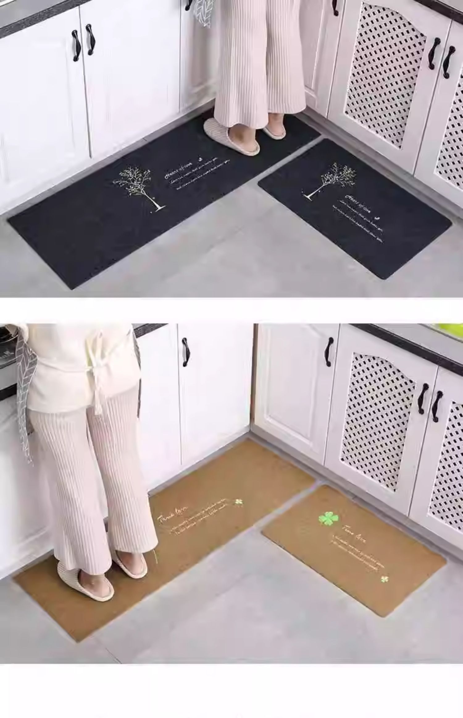 キッチンの必需品 吸水吸油の防滑マット 脚元を守る長条型マット