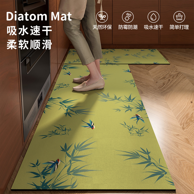 新中式キッチン専用マットお手入れ簡単で滑り止め効果抜群のマット