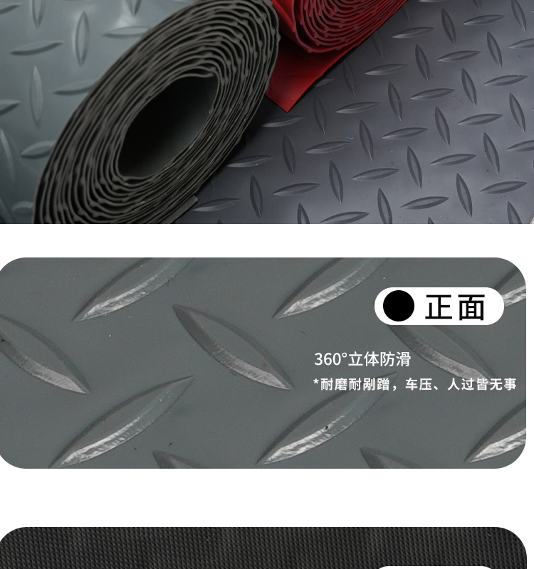 牛筋デザインのキッチンマット 防水滑り止め PVC製 厚手で絶縁性抜群