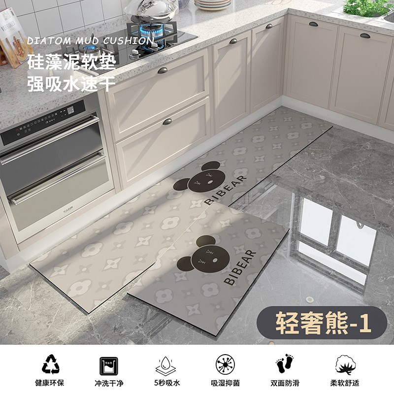 吸水速乾のキッチンマット 防滑機能付きで汚れも気にせず 長持ちする便利アイテム