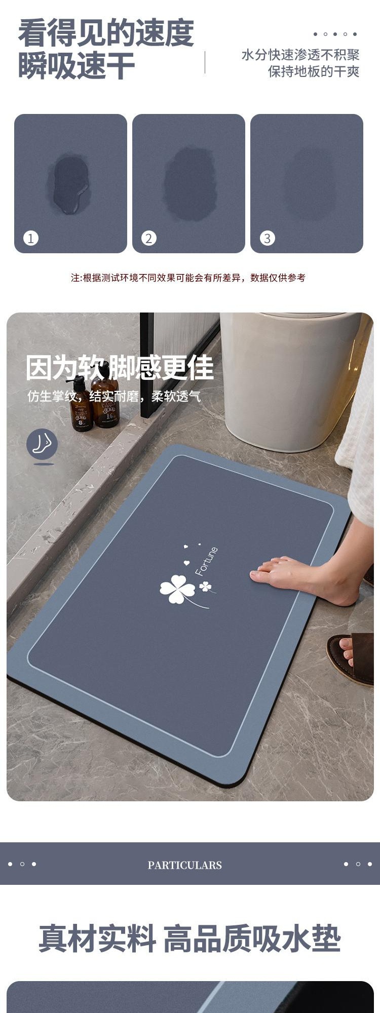 キッチン用防滑マット高級吸水速乾玄関マットとトイレマットのセット