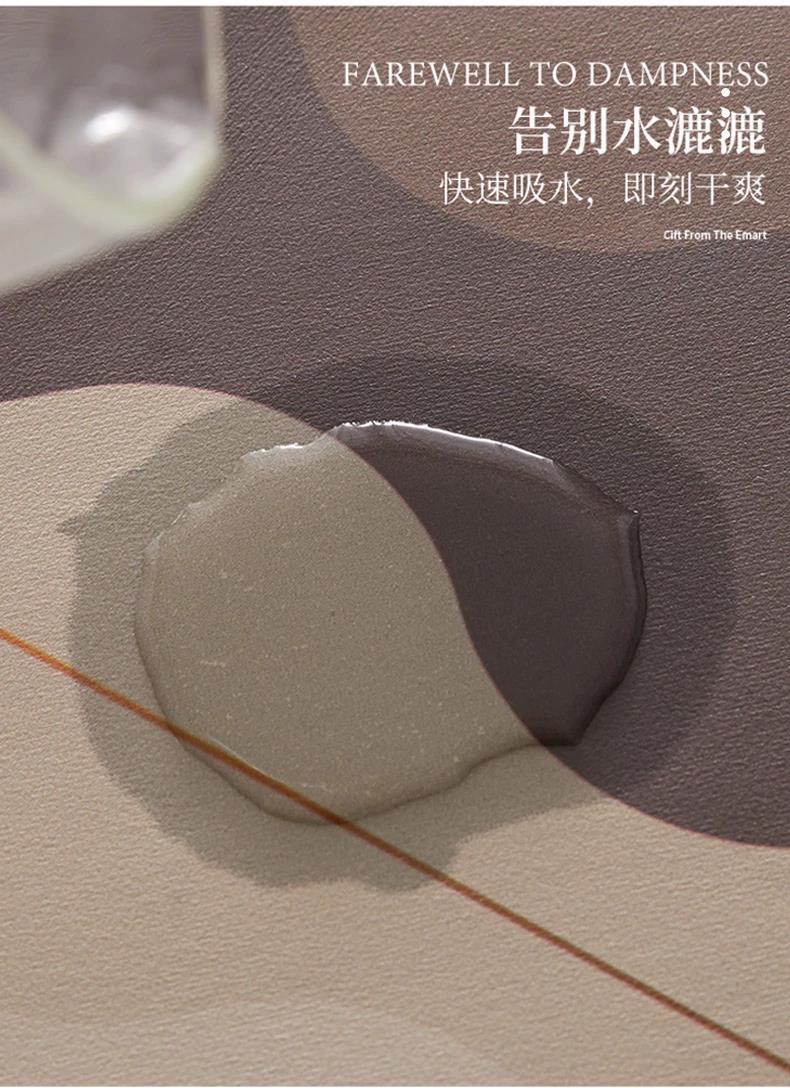 キッチン用防水防滑マット 吸水性抜群で洗える長条形