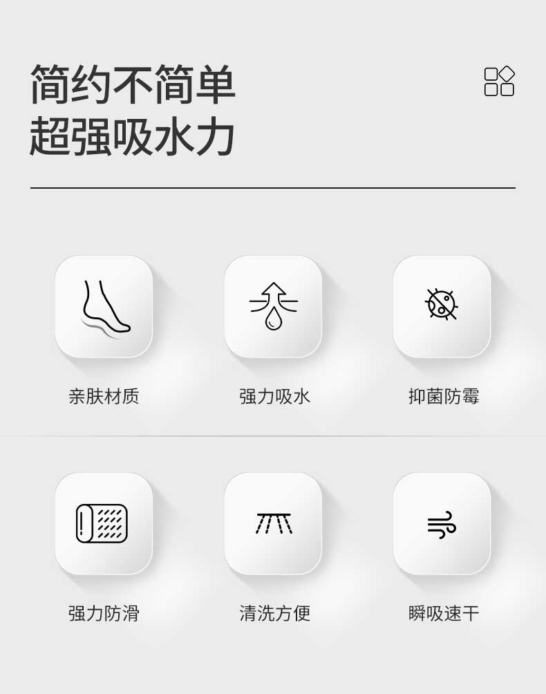 キッチンやバスルームに最適な吸水マット滑り止め効果で快適空間を実現
